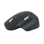 Black ergonomic mouse on a white background