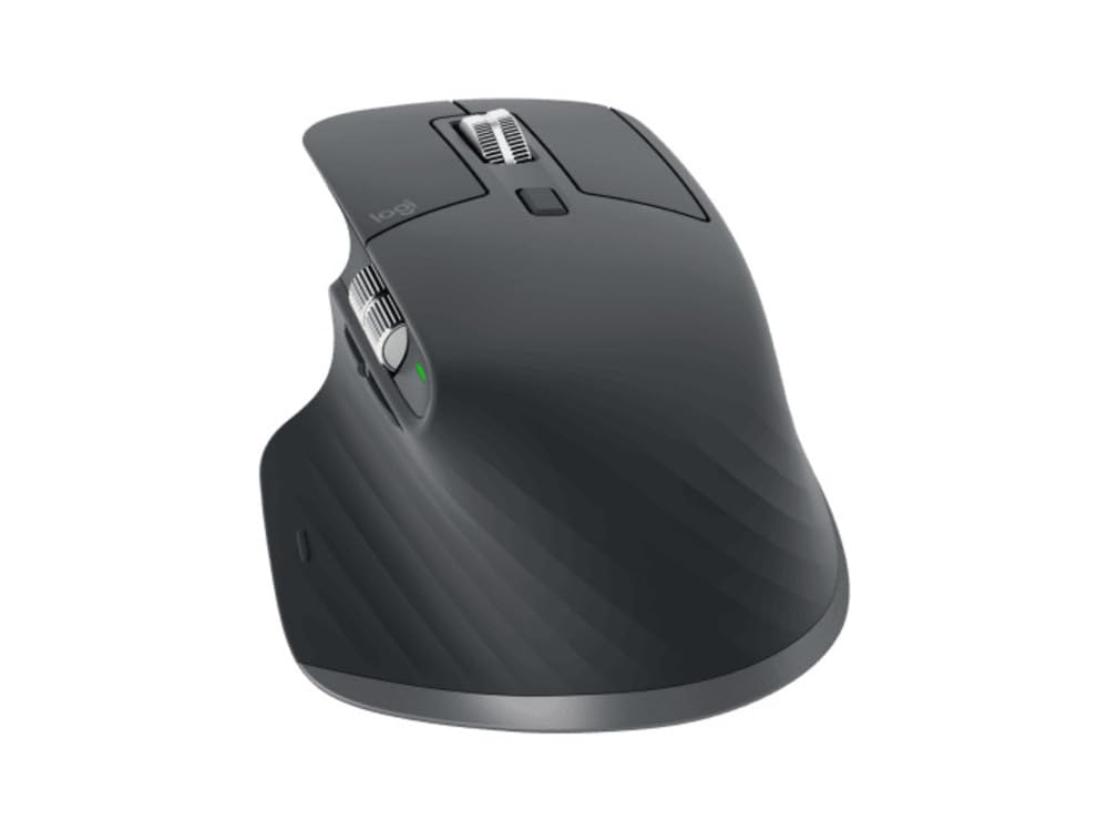 Black computer mouse on a white background