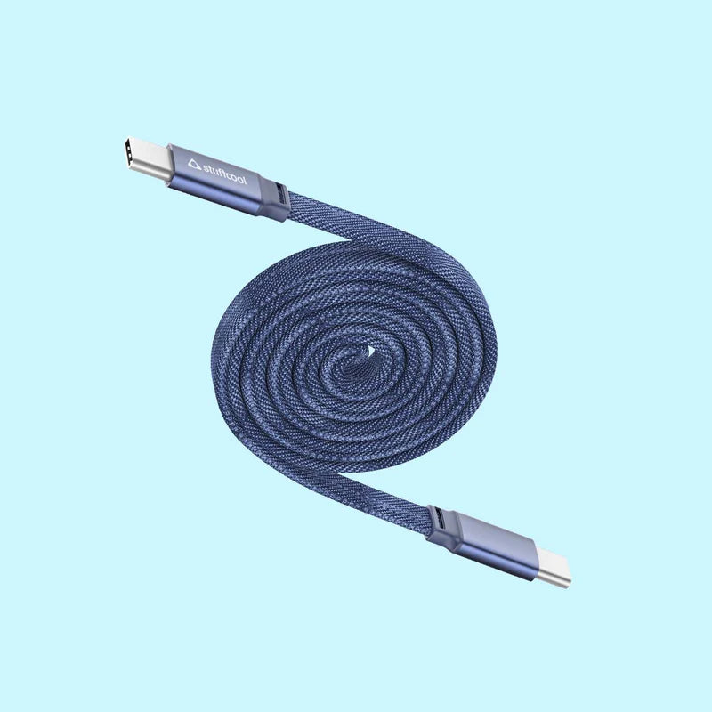 Stuffcool Lynk USB-C to USB-C Magnetic Braided Cable | 60W PD Fast Charging | 1M | 6 Months Warranty