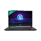 Laptop with AMD Ryzen AI and NVIDIA GeForce RTX branding on a white background
