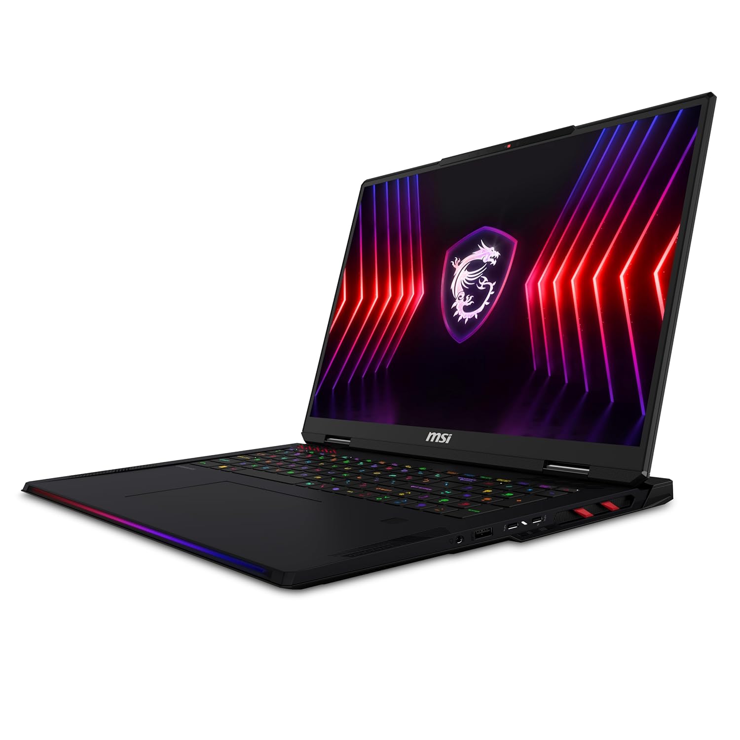 Gaming laptop with RGB lighting on a white background