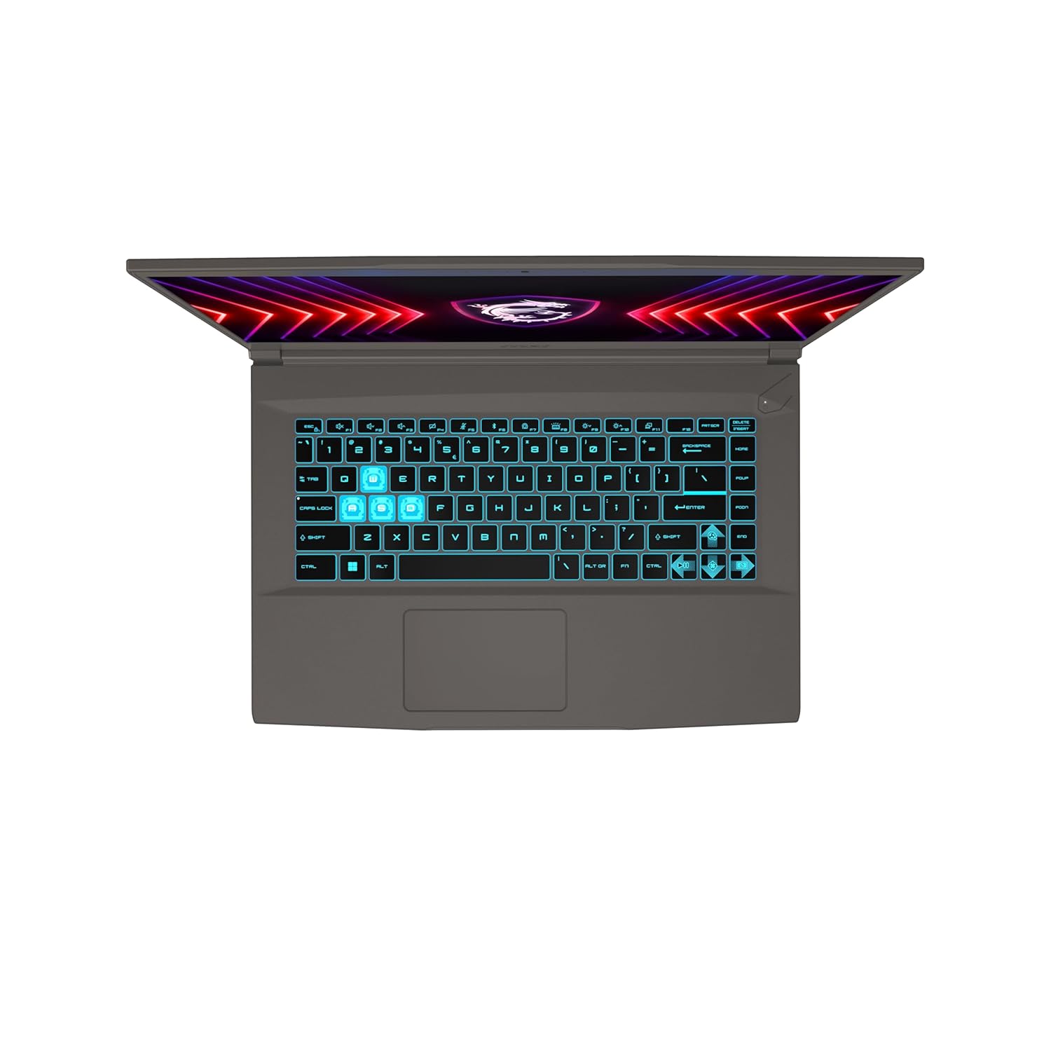 Gaming laptop with RGB lighting on a white background
