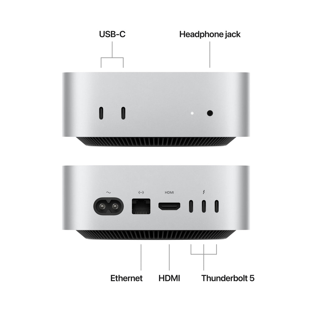 Mac mini: Apple M4 Pro chip with 12‑core CPU and 16‑core GPU