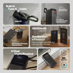 Mito Plus Mini 10000mAh Powerbank with Built-in Type-C Cable and 22.5W Fast Charging