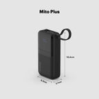 Mito Plus Mini 10000mAh Powerbank with Built-in Type-C Cable and 22.5W Fast Charging
