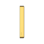 A slim, rectangular power bank or electronic accessory in a metallic gold finish, shown from the side on a plain white background.