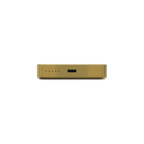 Gold-colored power bank on a white background
