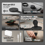 Stuffcool - Nexi 3 in 1 Foldable Magnetic Wireless Charger Qi2.2 Certified 25W Fast Charger