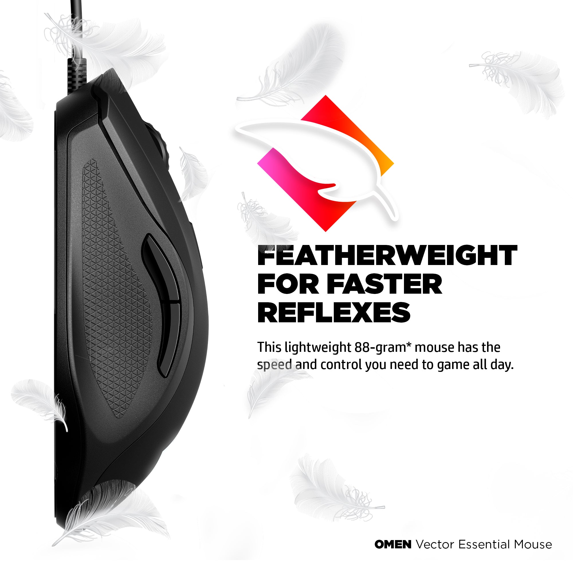 OMEN Vector Essential RGB 7200 DPI Gaming Wired Mouse with 6 Button Omron Switches