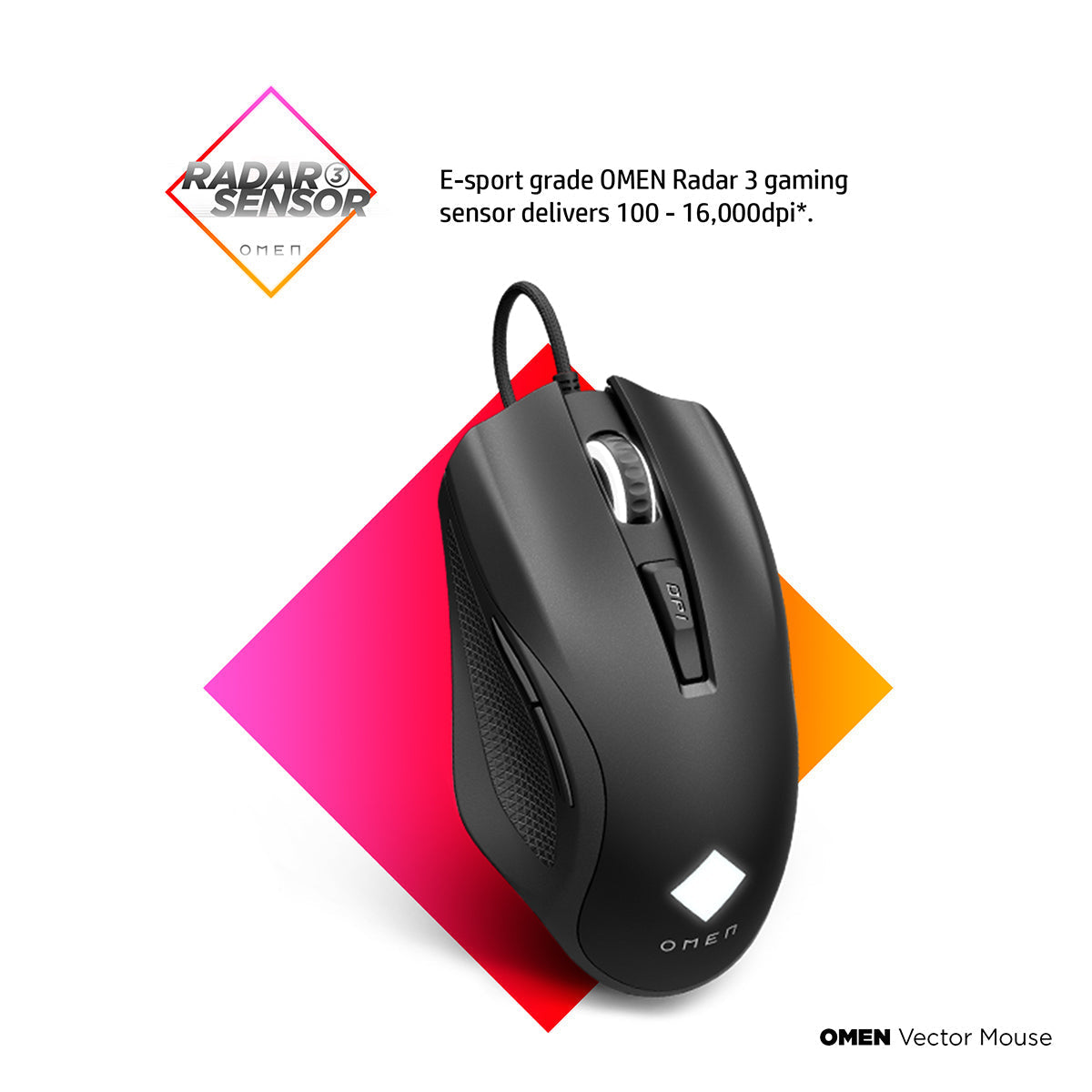 [RePacked] OMEN Vector RGB Gaming Wired Mouse with 6 Button Omron Switches & Radar 3 Sensor
