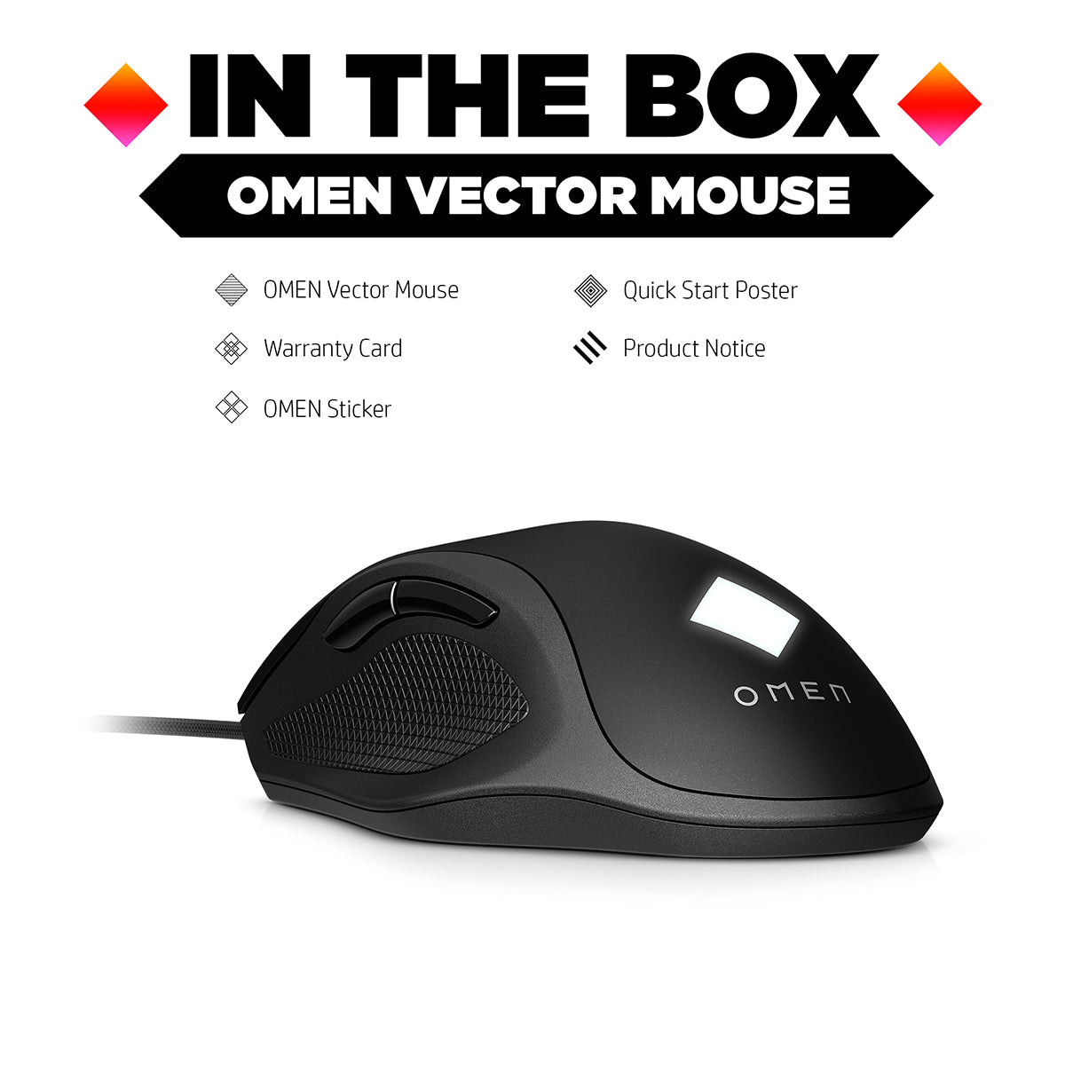 [RePacked] OMEN Vector RGB Gaming Wired Mouse with 6 Button Omron Switches & Radar 3 Sensor