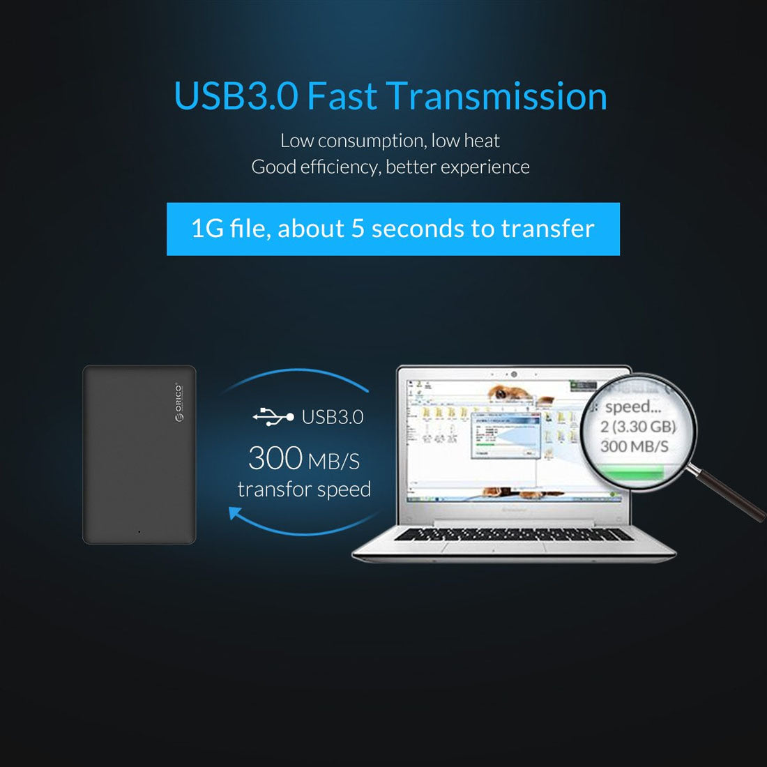 [RePacked] ORICO 2577U3 2.5-inch USB 3.0 Hard Disk Enclosure for SATA SSD and HDD