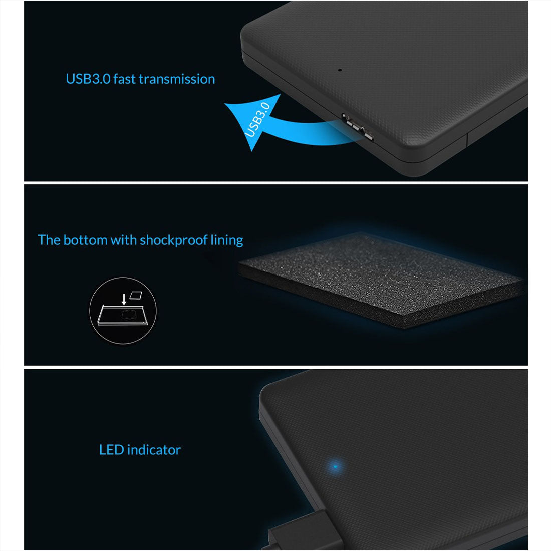 [RePacked] ORICO 2577U3 2.5-inch USB 3.0 Hard Disk Enclosure for SATA SSD and HDD