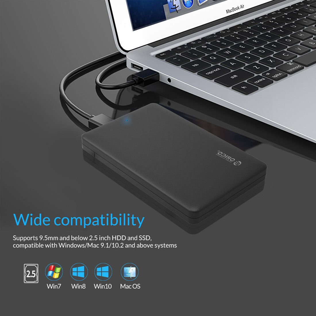 [RePacked] ORICO 2577U3 2.5-inch USB 3.0 Hard Disk Enclosure for SATA SSD and HDD