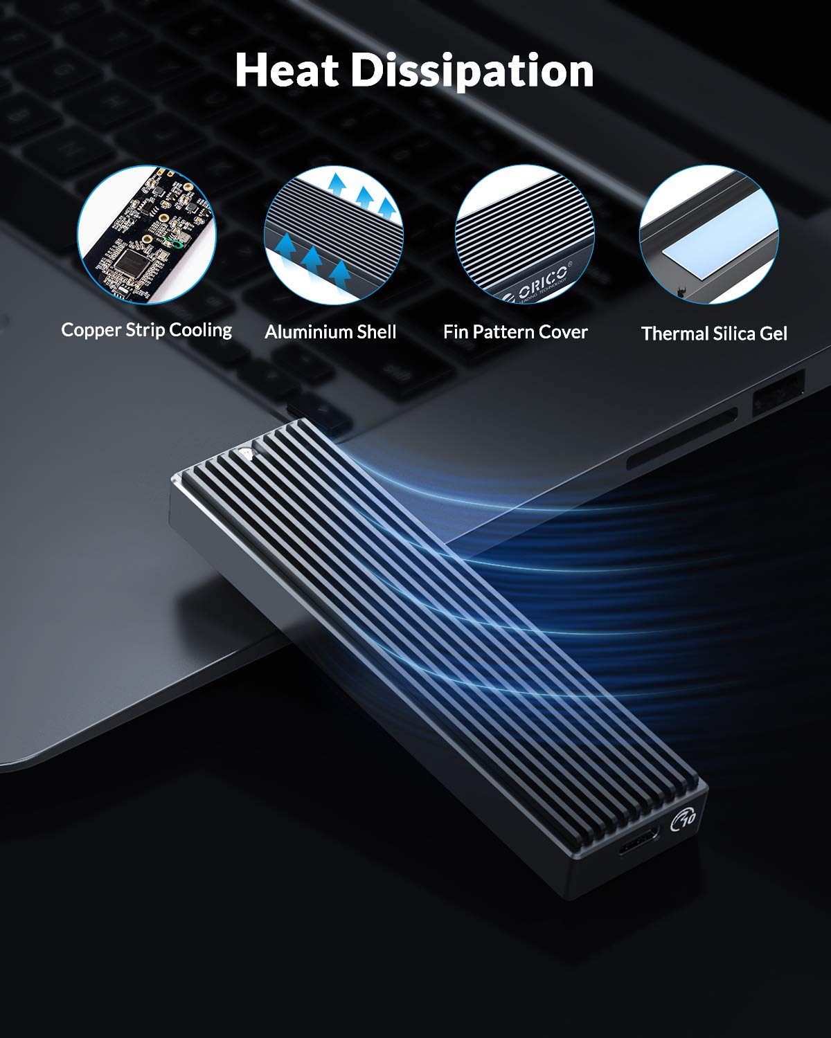 [RePacked] ORICO M2PV-C3 M.2 NVMe SSD Enclosure With USB 3.1 and  Type C Interface