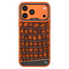 Kajsa - Glamorous Collection - Metallic Croco 2 Back Case for iPhone 17 (MagSafe Compatible)