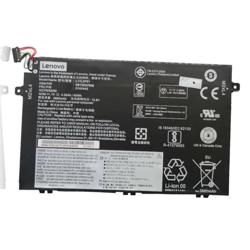 Lenovo L17L3P51 Original OEM 45Whr 4000mAh 11.1V 3 Cell Laptop Battery