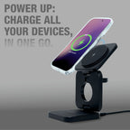 PRISM 3-in-1 Wireless Charger 15W Magnetic  Charging for iPhone, Airpod, iWatch & Magnetic Charging Support Devices