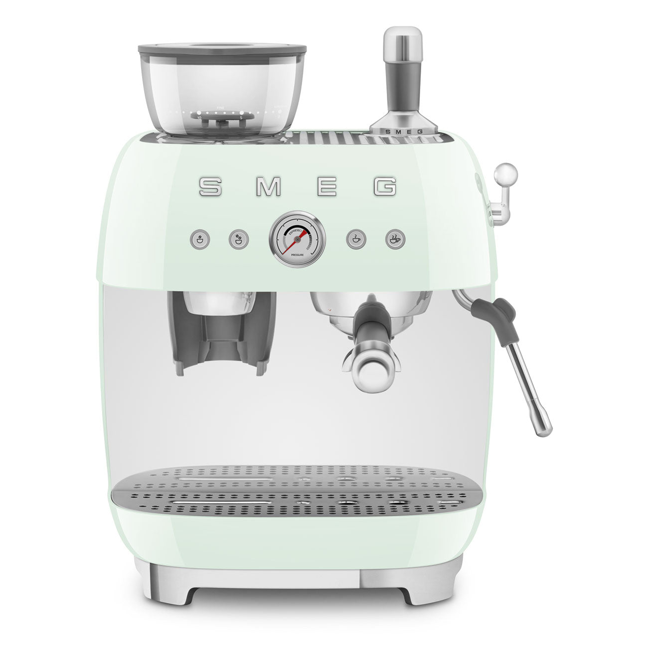 Smeg Cream manual espresso coffee machine with built-in grinder