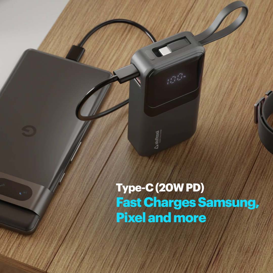 Mito Plus Mini 10000mAh Powerbank with Built-in Type-C Cable and 22.5W Fast Charging