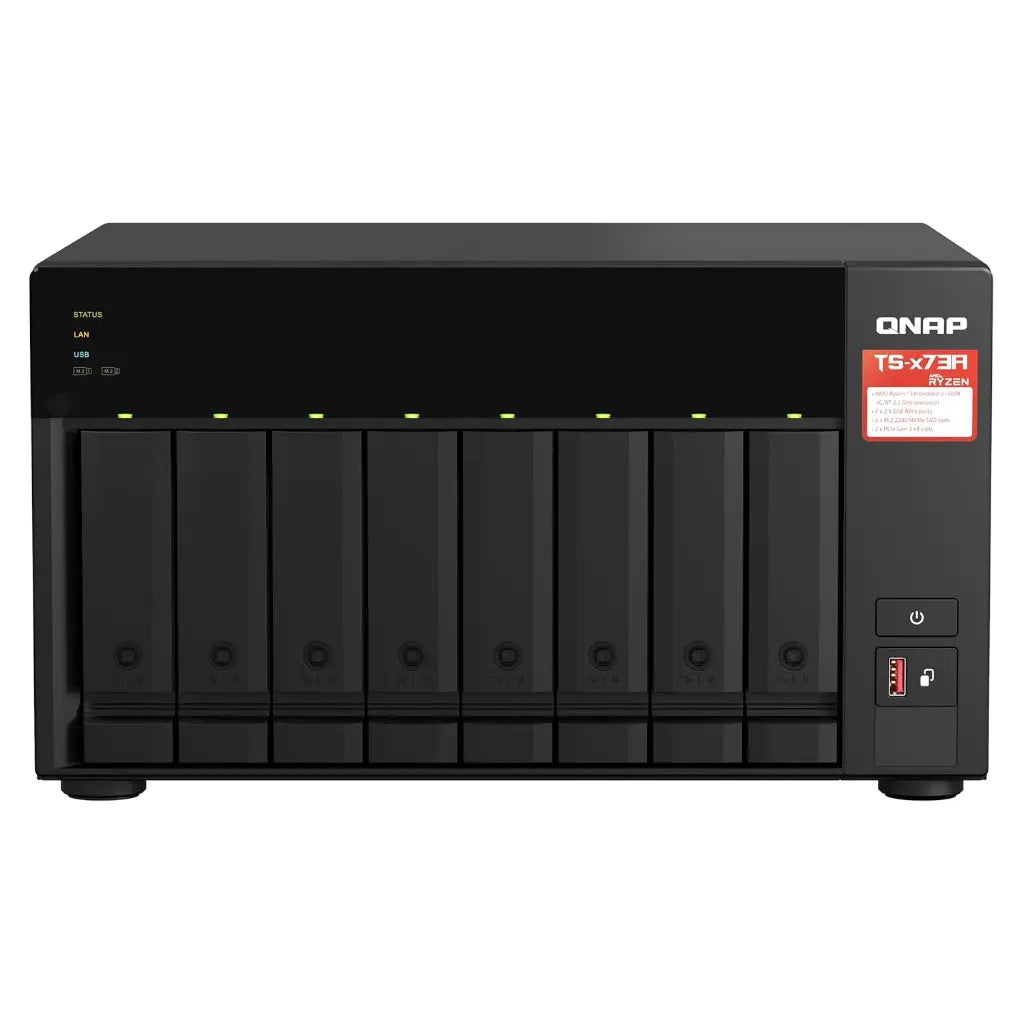 QNAP TS-873A-8G Quad Core 8 Bay Desktop Network Attached Storage Enclosure - Black