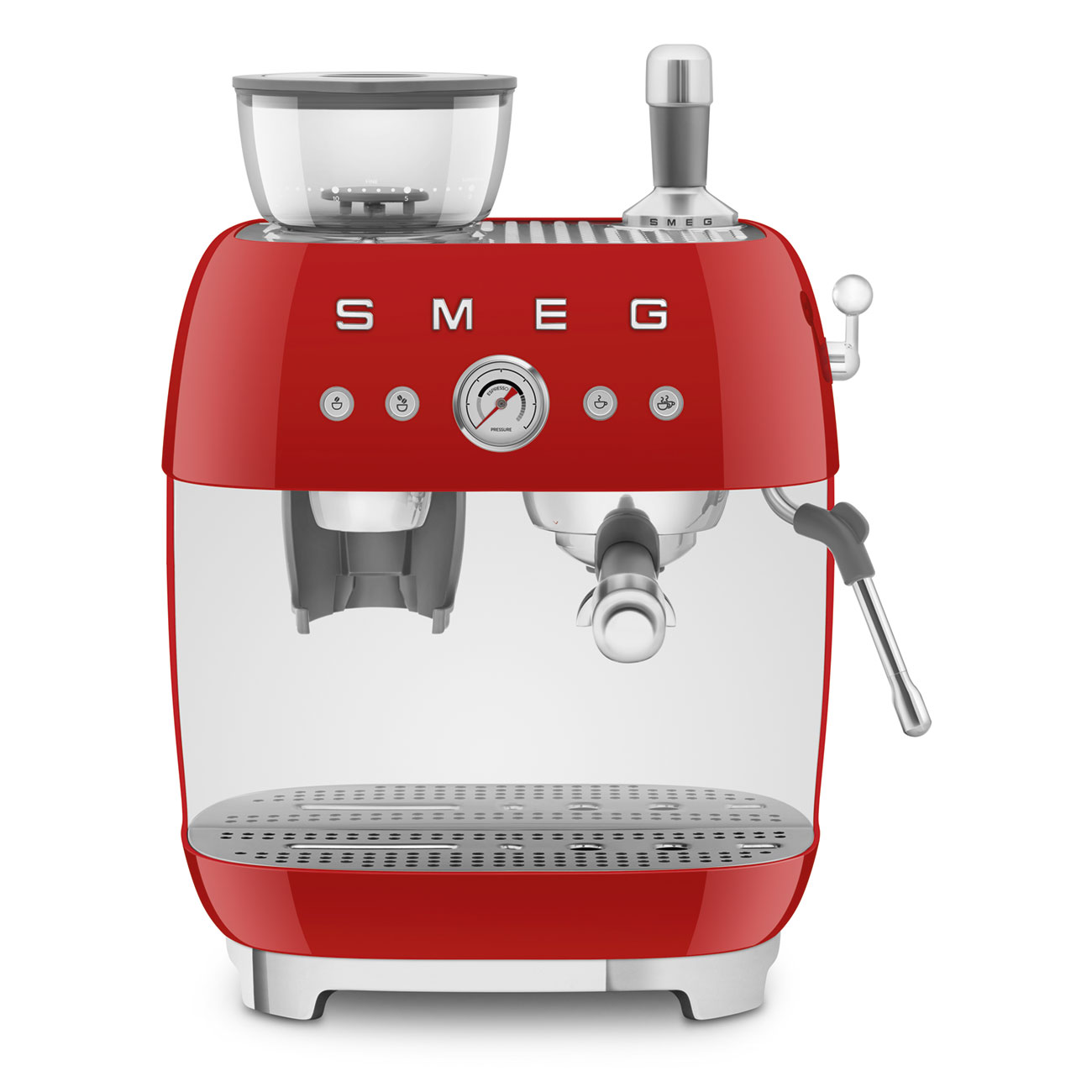 Smeg Cream manual espresso coffee machine with built-in grinder