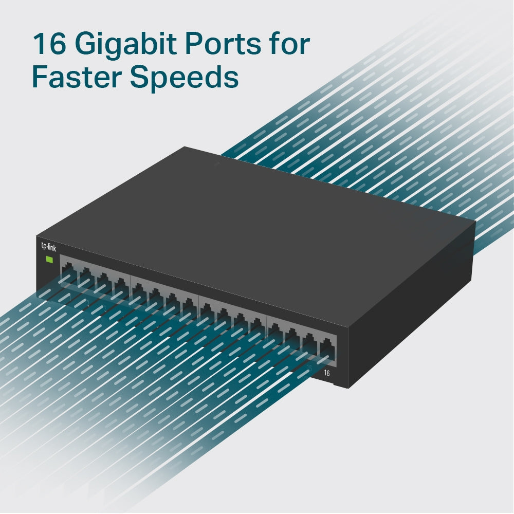 TP-Link TL-SG116E 16 Port Gigabit Easy Smart Unmanaged Pro Network Switch