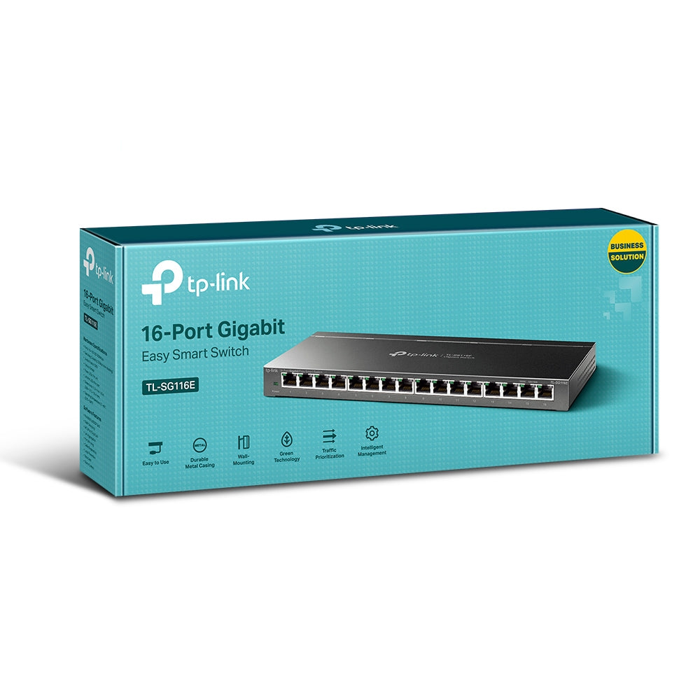 TP-Link TL-SG116E 16 Port Gigabit Easy Smart Unmanaged Pro Network Switch