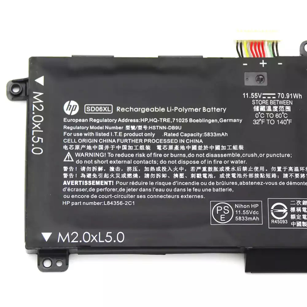 HP SD06XL Original OEM 70.91Whr 6140mAh 11.55V 6 Cell Laptop Battery