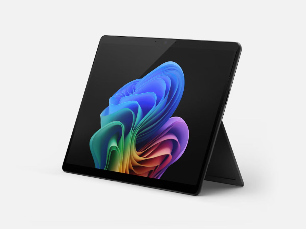 Tablet with a colorful abstract design on a white background