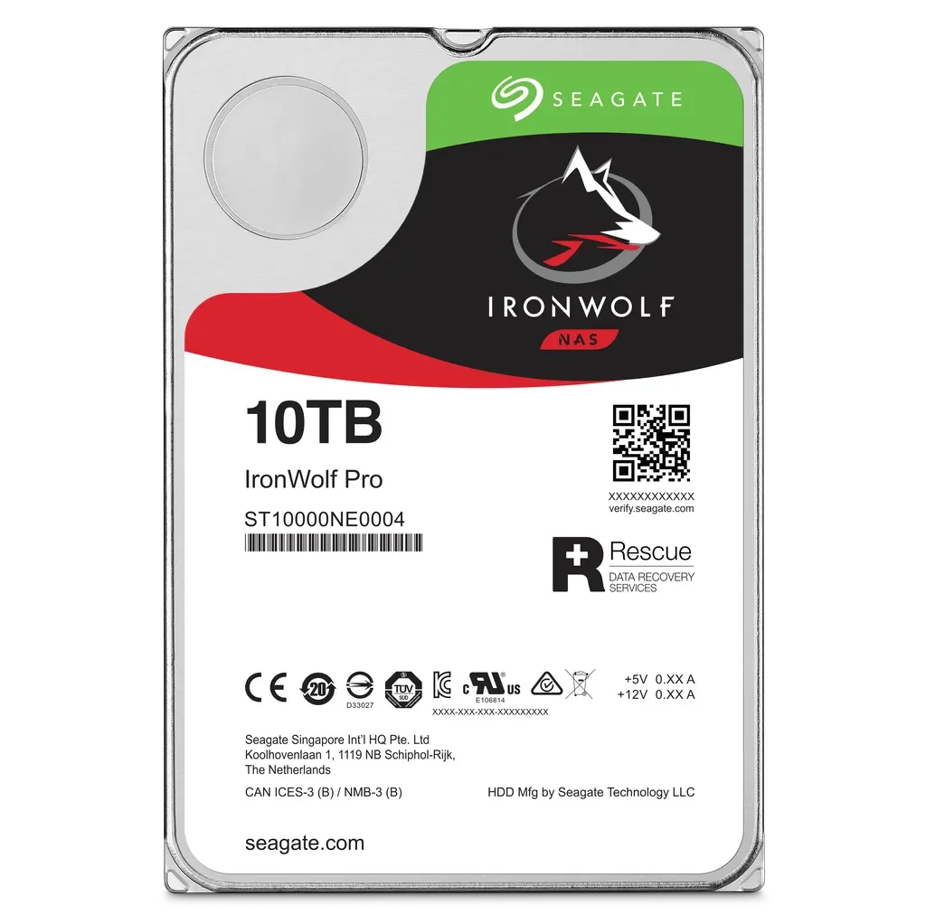 Seagate IronWolf Pro 10TB 7200 RPM 3.5" SATA 6Gb/s Enterprise NAS Internal Hard Drive