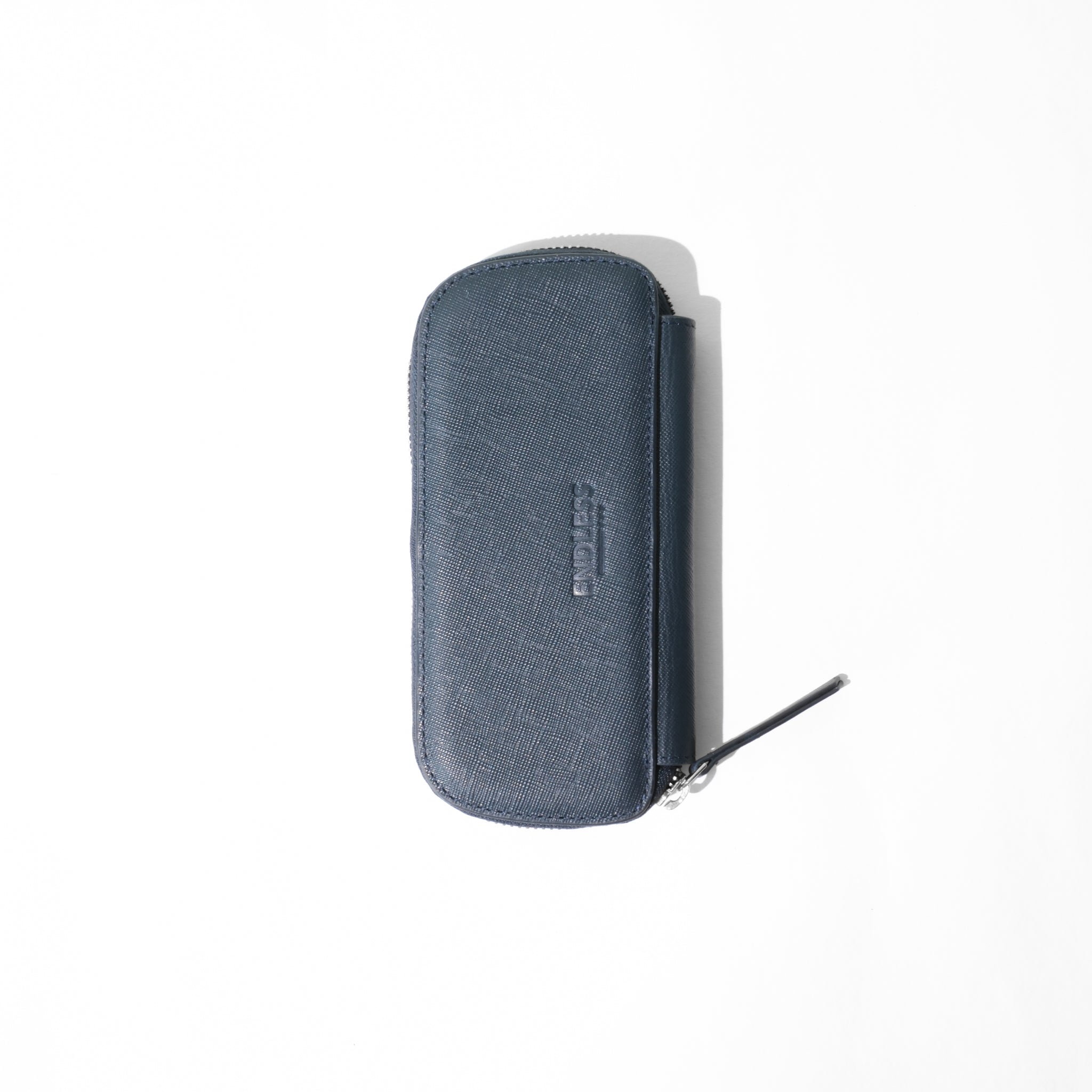 Endless Companion Leather Adjustable Pen Pouch - 3 Pens - Blue
