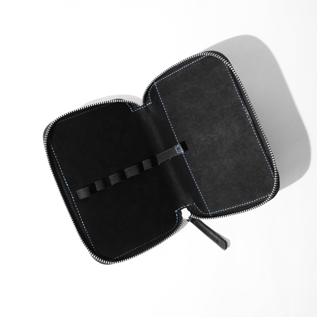 Endless Companion Leather Adjustable Pen Pouch - 5 Pens - Black