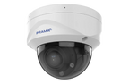 A white dome security camera with a black lens cover and the PRAMA logo printed in blue on the side, set against a plain white background.