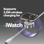 iWatch with wireless charging cable on a gray background