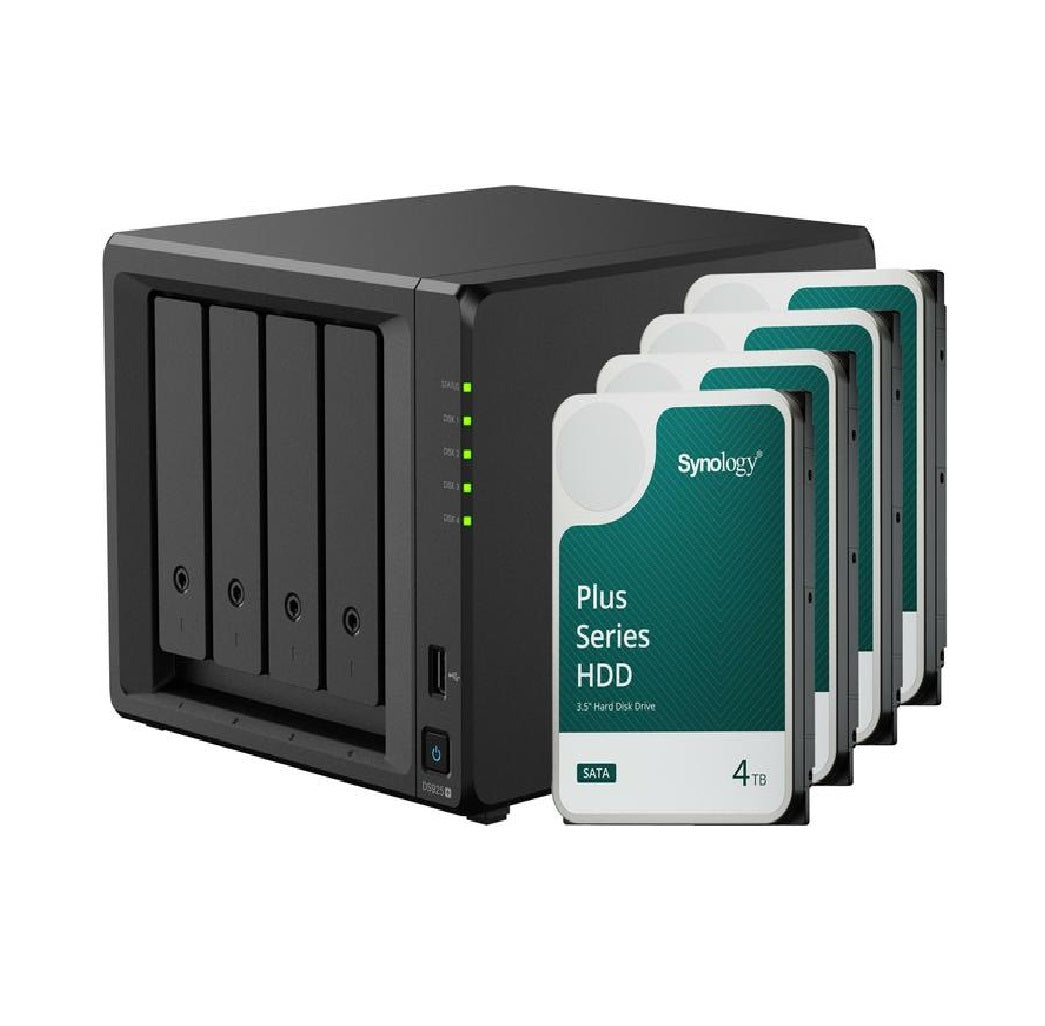 Synology DS925+ NAS with 4x 4TB HAT3300 Drives 16TB RAID 5 Bundle Remote Installation & Support