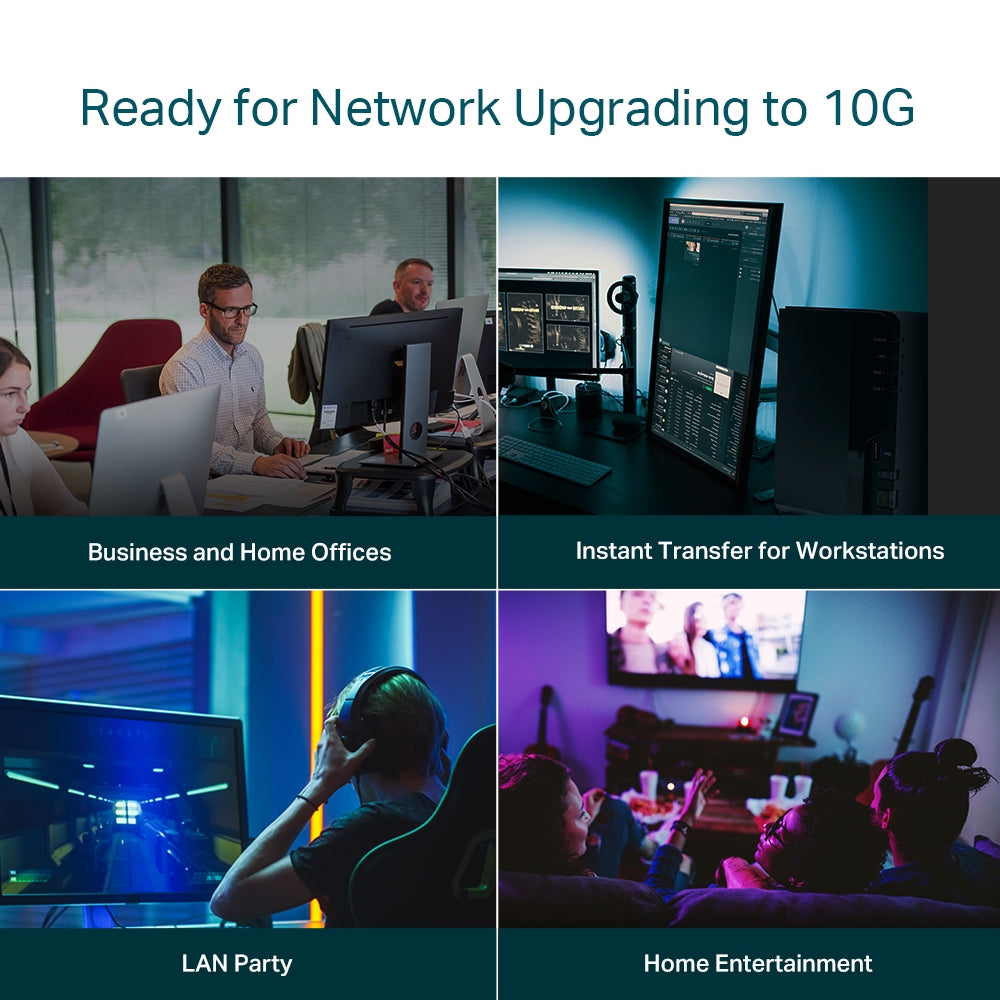 TP-Link TL-SX1008 8 Port 10G Multi-Gigabit Unmanaged Desktop/Rackmount Ethernet Switch