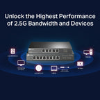 TP-Link TL-SG108-M2 8 Port 2.5G Multi-Gigabit Unmanaged Network Switch - Fanless Metal Design