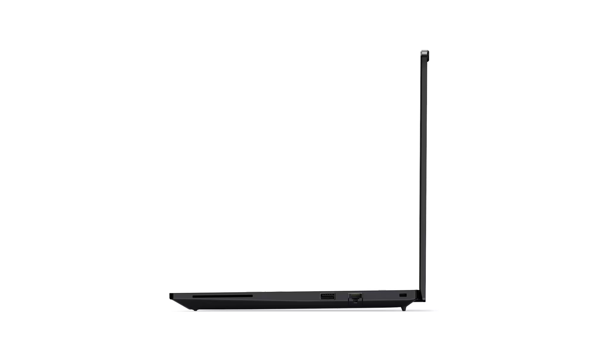 Black laptop on a white background
