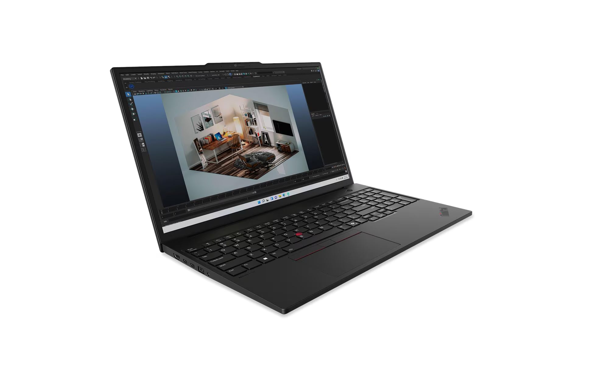 Black laptop on a white background