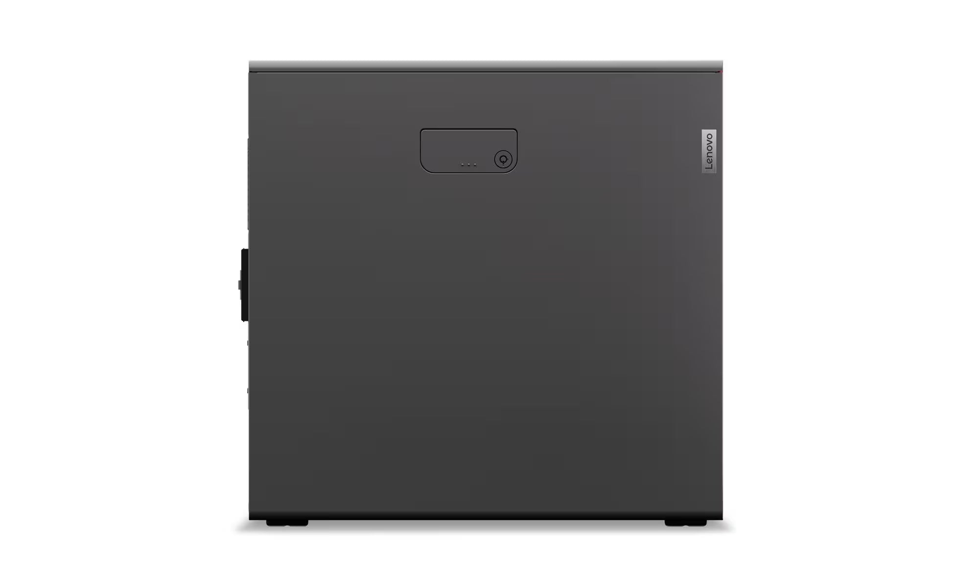 Black computer case on a white background