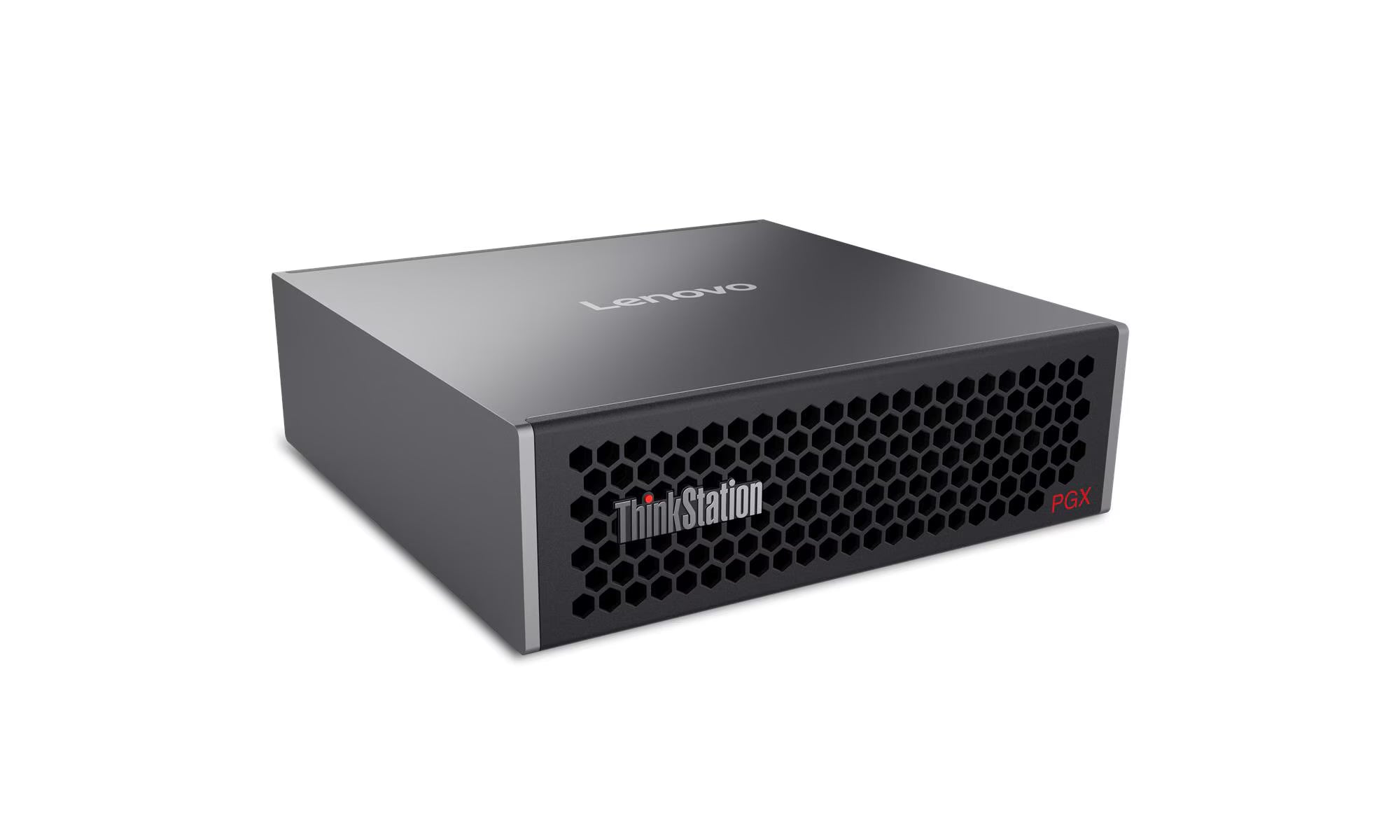 Lenovo ThinkStation computer tower on a white background