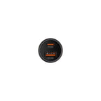 A circular black 2-port USB charger with two USB-A ports featuring orange accents and white text reading 'PD30' and '22.5W'.