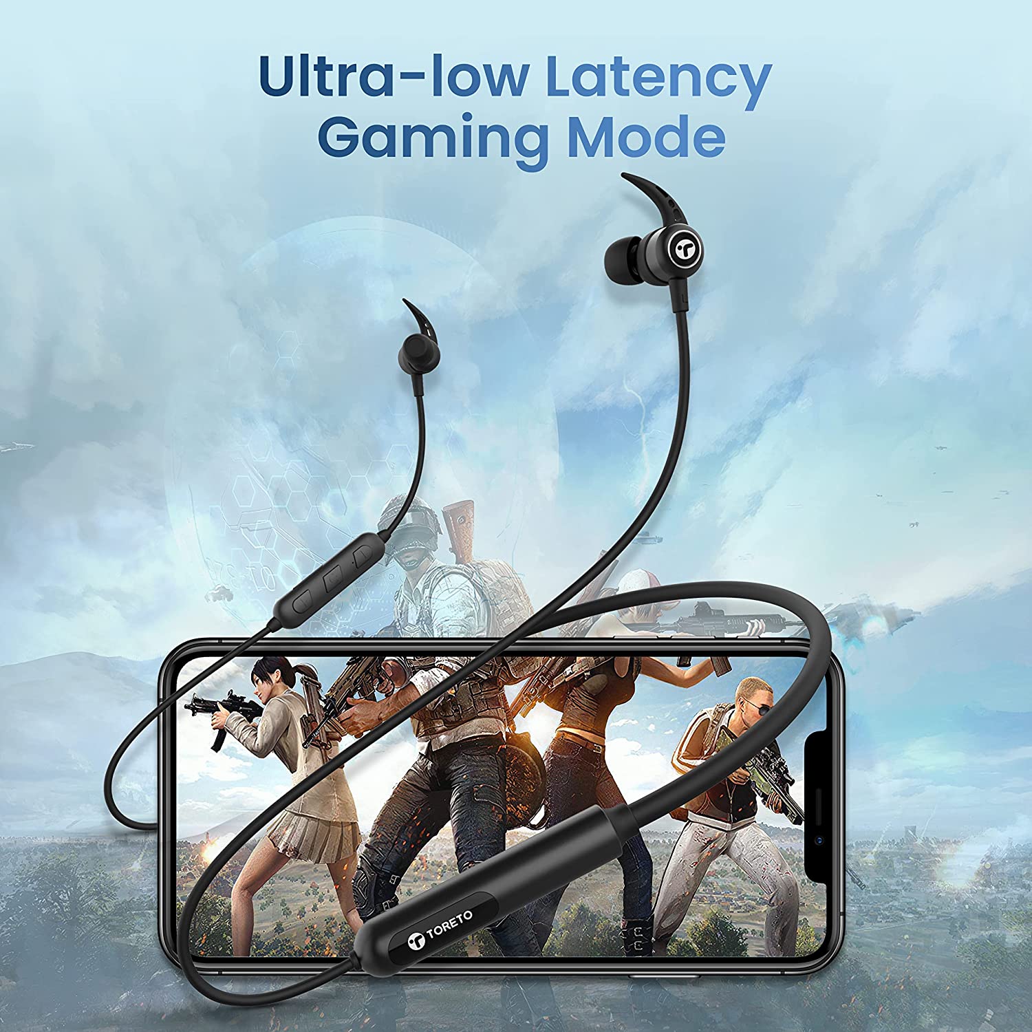 Toreto Alpha Pro  Wireless Bluetooth Neckband Headset with upto 90Hrs Playtime
