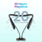 Toreto Beta Lite Wireless Bluetooth 5.0 Neckband Headset with upto 20Hrs Playtime