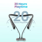 Toreto TOR-300 Beta Lite Wireless Bluetooth 5.0 Neckband Headset with ENC Noise Cancelling Mic Upto 20Hrs Playtime - Grey