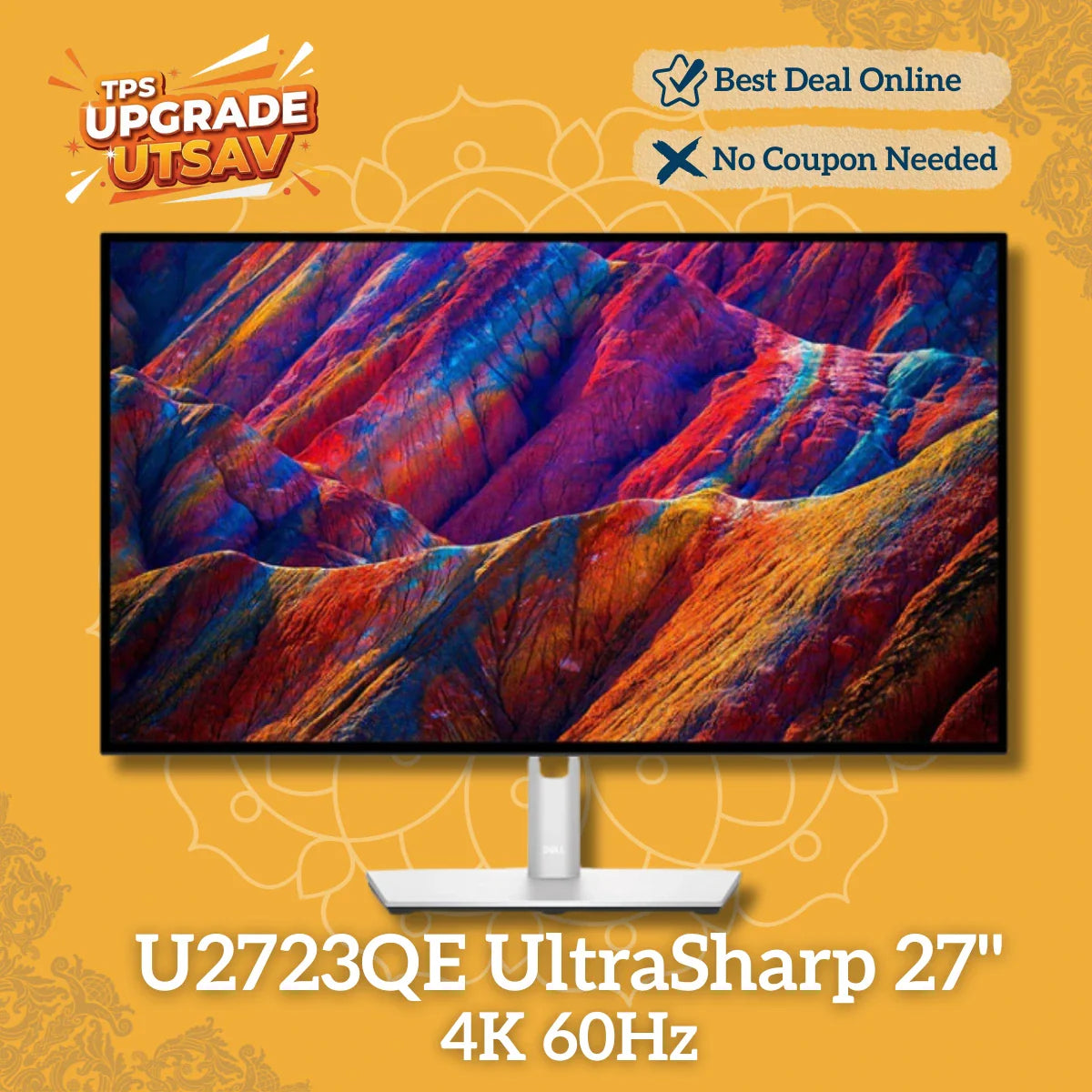 DELL U2723QE UltraSharp 27" 2160p 4K UHD 60Hz IPS Panel USB-C Hub Monitor