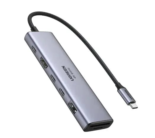 UGREEN USB-C 7-in-1 Multifunctional Adapter HDMI 2 USB-C 3.2 USB-A 3.2 SD/TF Card Reader 100W PD Hub Dock (45521)