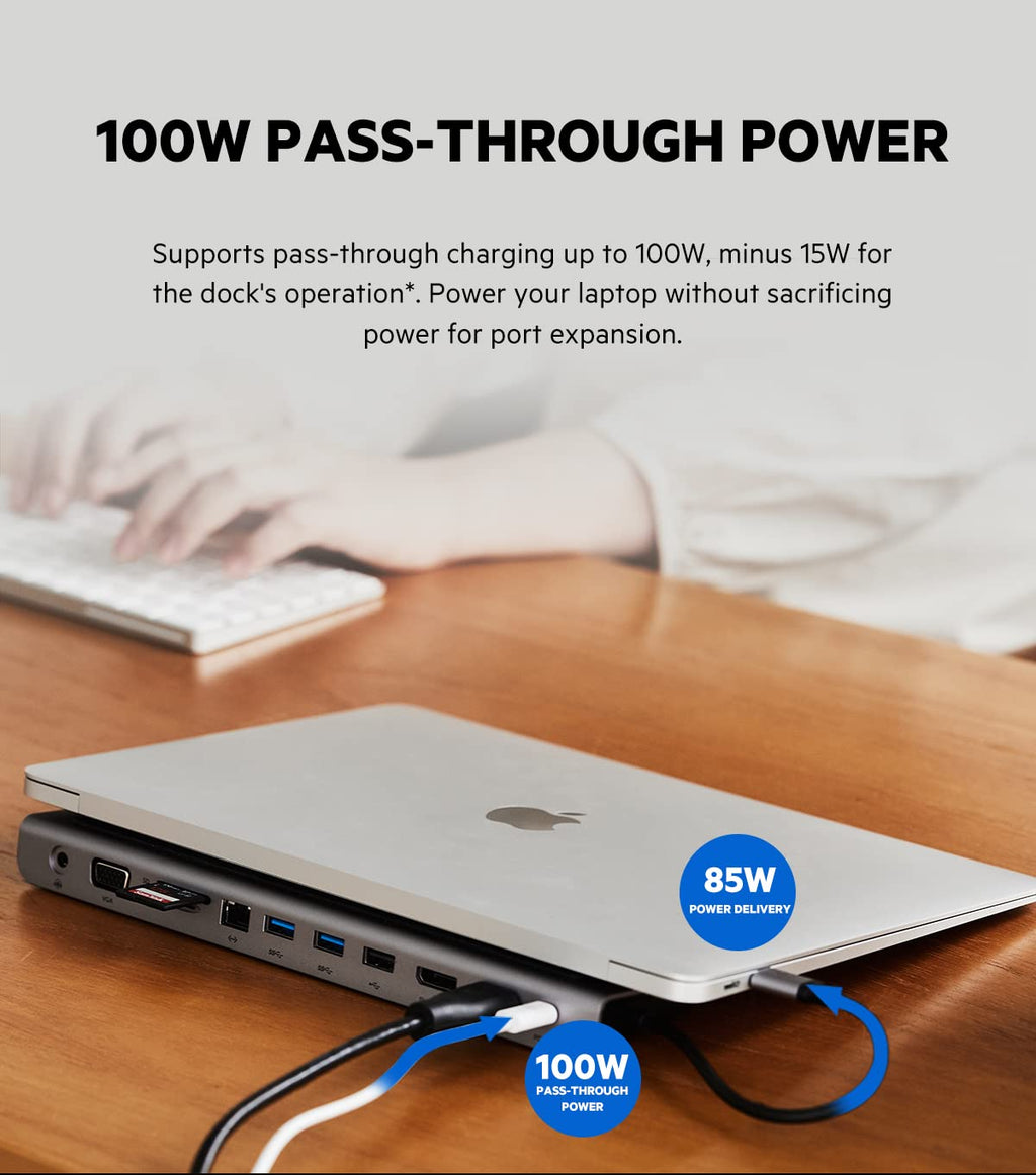 Belkin USB C Hub, 11-in-1 MultiPort Adapter Dock