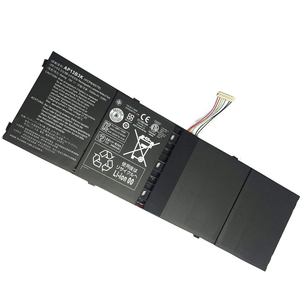 Acer AP13B3K Original OEM 50Whr 3400mAh 14.8V 4 Cell Laptop Battery